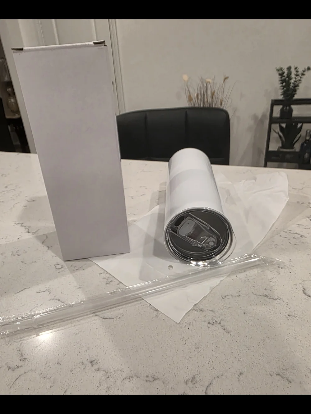 White Stainless Steel Travel Tumbler - Double Wall Insulated